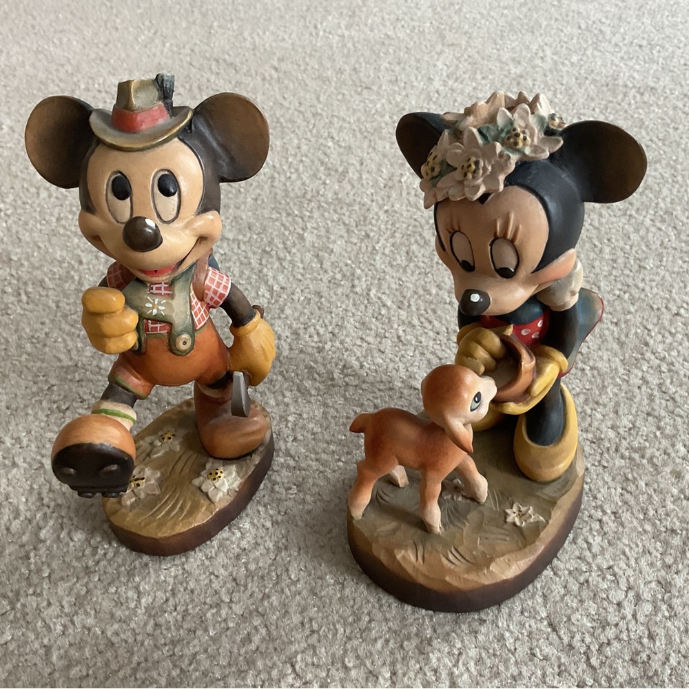 6” Anri Disney Mickey and Minnie Mouse Set